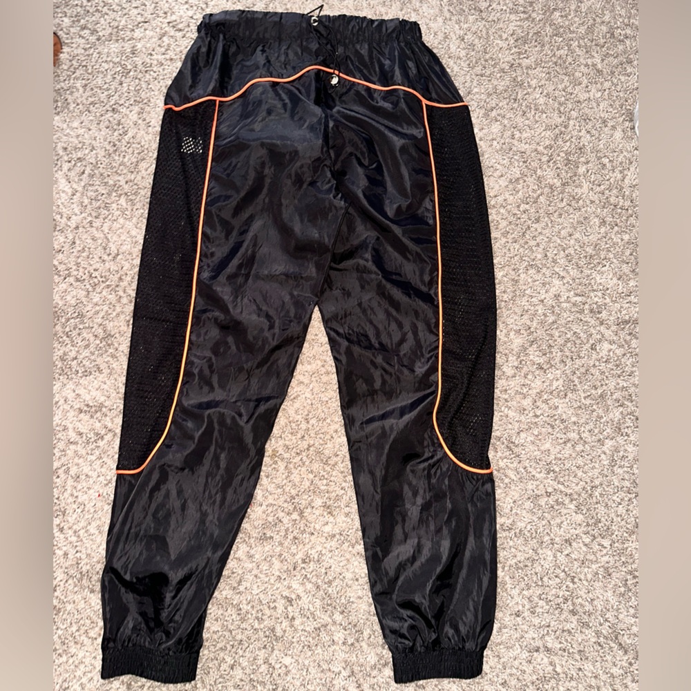 Stylish Black Joggers with Orange Accents